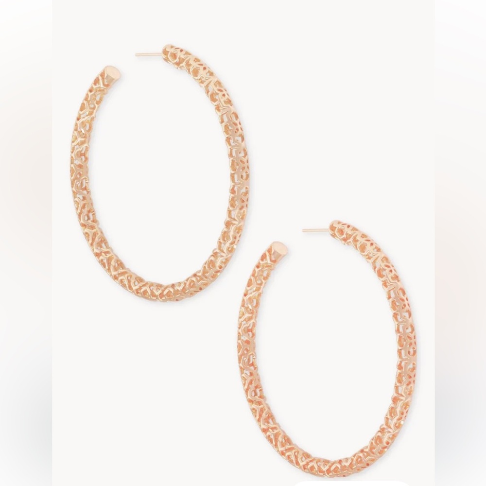 Kendra Scott Maggie hoop earrings in rose gold like new